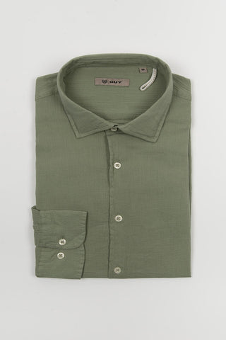 Camisa GUY verde caqui de algodón ligero