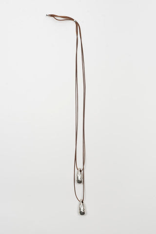 Luneria Silver necklace brown cord