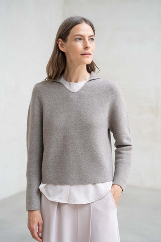 Jersey lana cashmere Trento topo