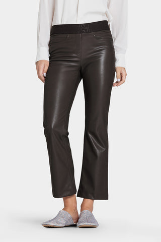 Cambio trousers with elastic waistband and leather effect