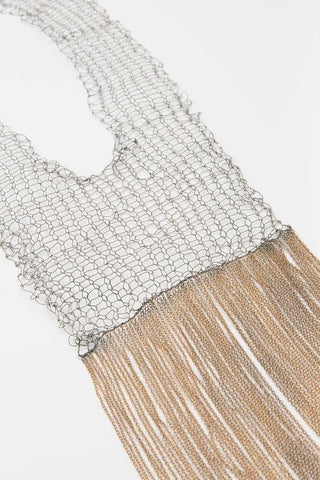 COLLAR PRIVATE MALLA CADENAS ORO VIEJO