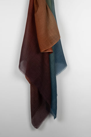 FULAR TONOS BURDEOS, CALDERO Y AZUL