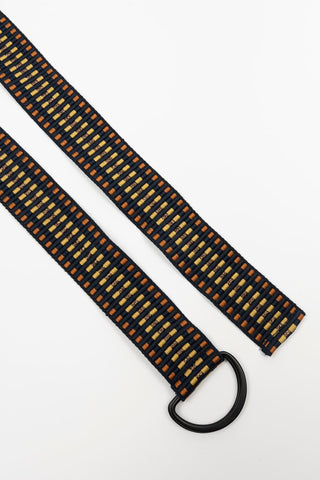 CINTURON HEBILLA NEGRA TONOS MARRONES NEGRO Y AMARILLO