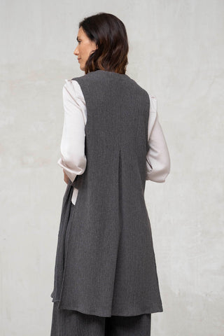 CHALECO LARGO PIEZAS LATERAL GRIS MARENGO