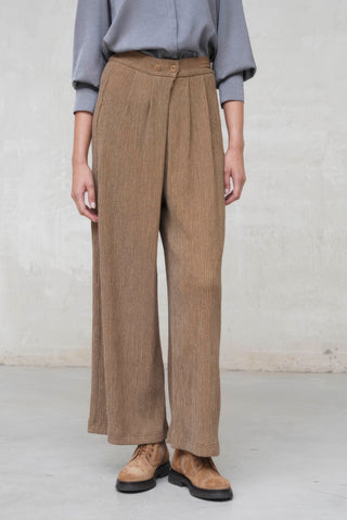 PANTALON DOBLE BOTÓN CRUZADO COÑAC