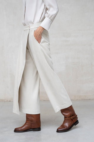 PANTALON CRUZADO HUESO