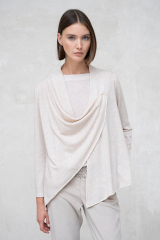 CHAQUETA PUNTO ASIMÉTRICO HUESO 