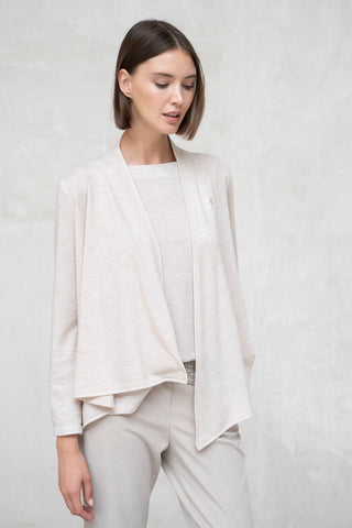 CHAQUETA PUNTO ASIMÉTRICO HUESO 