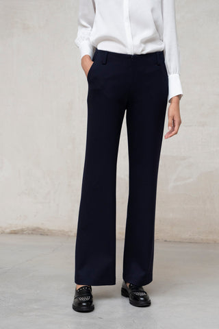 PANTALÓN RECTO LARGO AZUL MARINO