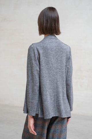 CHAQUETA PUNTO ASIMÉTRICO GRIS