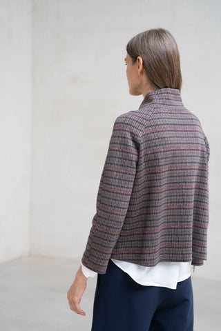 CHAQUETA CRUZADA MANGA RANGLAN CUADRITOS