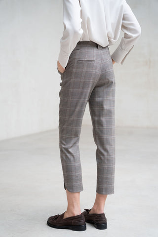PANTALÓN SEMIRECTO BAJO ABIERTO GRIS Y BEIGE