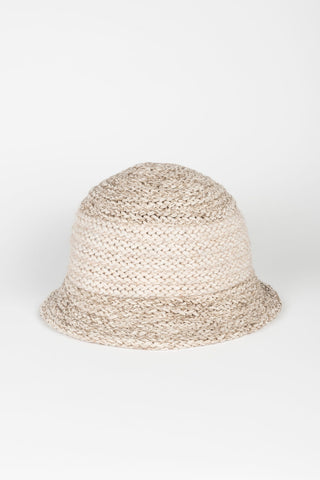 GORRO PUNTO JASPEADO FRANJA BEIGE