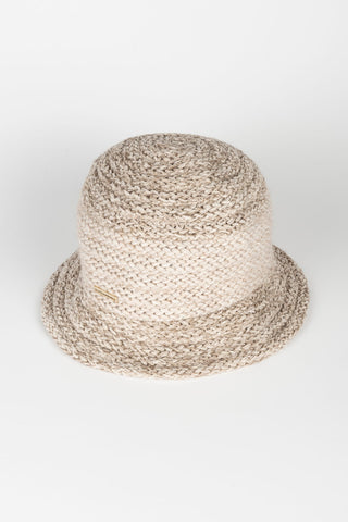 GORRO PUNTO JASPEADO FRANJA BEIGE