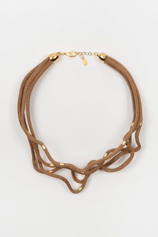 COLLAR CORTO FL PRIVATE TRES CORDONES RÍGIDOS MARRÓN 