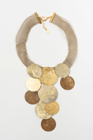 COLLAR CORTO FL PRIVATE CÍRCULOS PLANOS DORADOS 