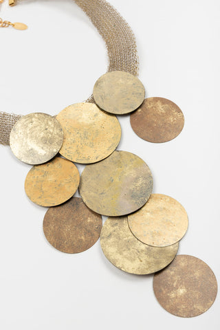 COLLAR CORTO FL PRIVATE CÍRCULOS PLANOS DORADOS 