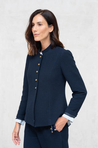 CHAQUETA CUELLO MAO AZUL MARINO