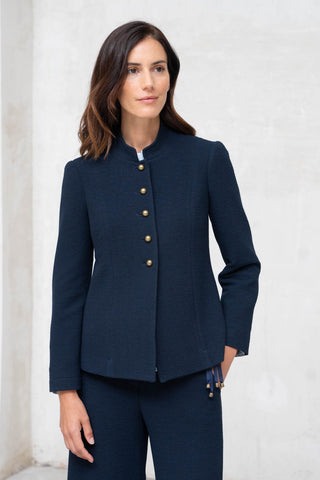 CHAQUETA CUELLO MAO AZUL MARINO