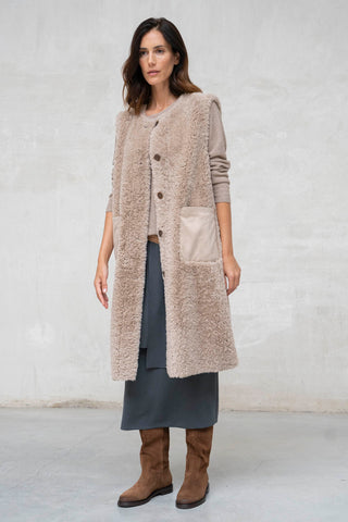 CHALECO LARGO REVERSIBLE