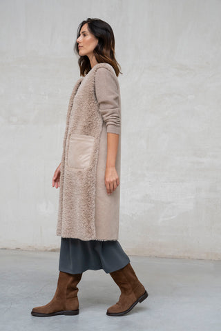 CHALECO LARGO REVERSIBLE