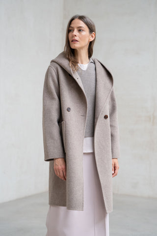 ABRIGO PAÑO CAPUCHA TOSTADO