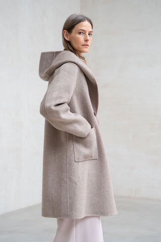 ABRIGO PAÑO CAPUCHA TOSTADO