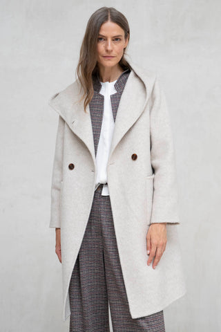 ABRIGO PAÑO CAPUCHA BEIGE