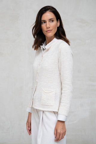 CHAQUETA PUNTO ALBA ENTALLADA CUELLO CAJA CRUDO