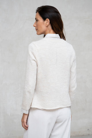 CHAQUETA PUNTO ALBA ENTALLADA CUELLO CAJA CRUDO