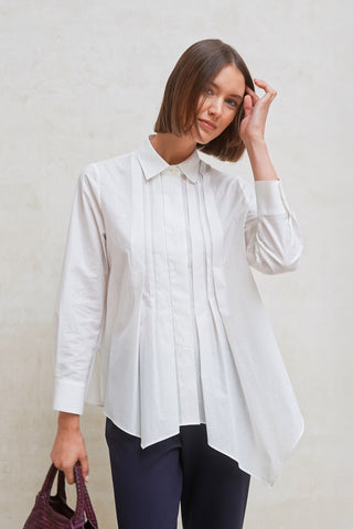 CAMISA RAVENA JARETAS ASIMÉTRICO BLANCO