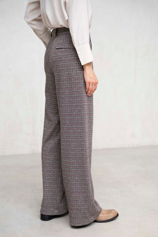 PANTALÓN VERONA ANZCHO PINZA CUADROS BURDEOS