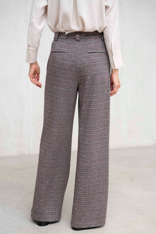 PANTALÓN VERONA ANZCHO PINZA CUADROS BURDEOS