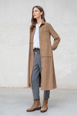 VESTIDO LEVITA ASTI LARGO ANTELINA CAMEL