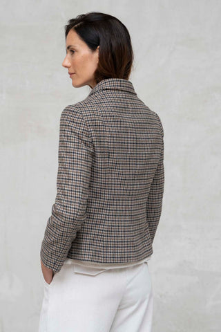 CHAQUETA VERONA SOLAPA PEQUEÑA CRUZADA CUADRITOS