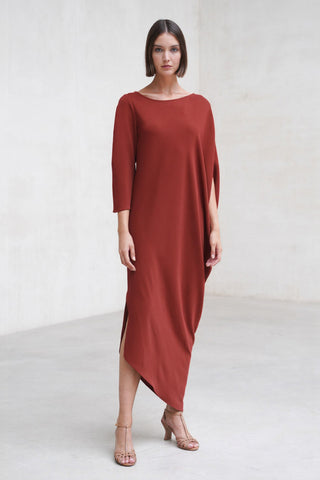 VESTIDO POSITANO ASIMÉTRICO ROJO