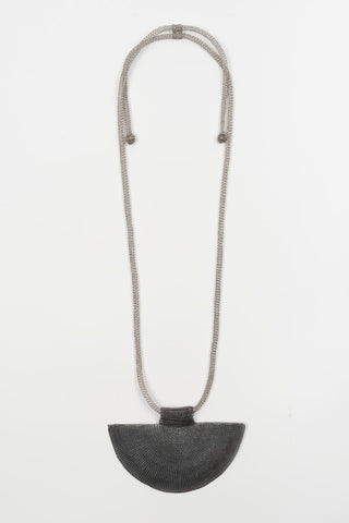 COLLAR MALLA PLATA Y PLATA OSCURO