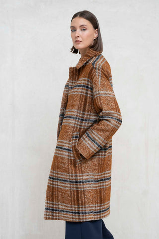 ABRIGO BIELLA CUADROS TEJA