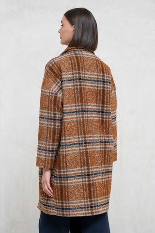 ABRIGO BIELLA CUADROS TEJA