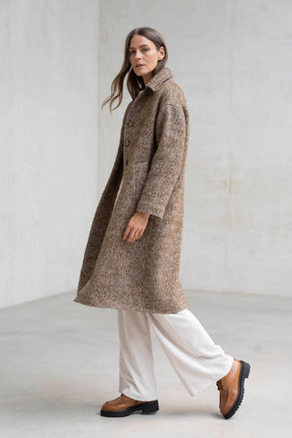 ABRIGO CUNEO MARRÓN JASPEADO