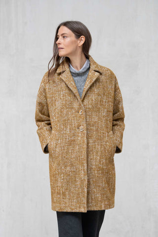 ABRIGO MONZA MOSTAZA JASPEADO
