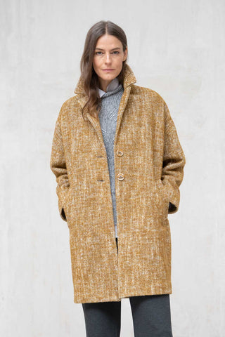 ABRIGO MONZA MOSTAZA JASPEADO