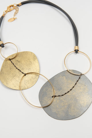 COLLA CORTO FL PRIVATE AROS Y CASI CÍRCULOS PLANOS CORDÓN GRIS