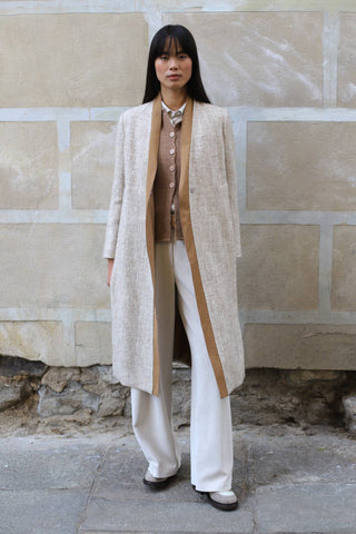 ABRIGO LOTTA CONTRASTE CUELLO BEIGE