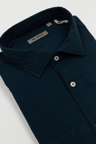 Camisa GUY azul oscuro de algodón ligero