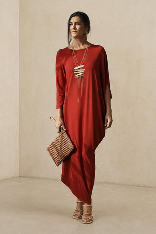 Vestido Indara rojo teja