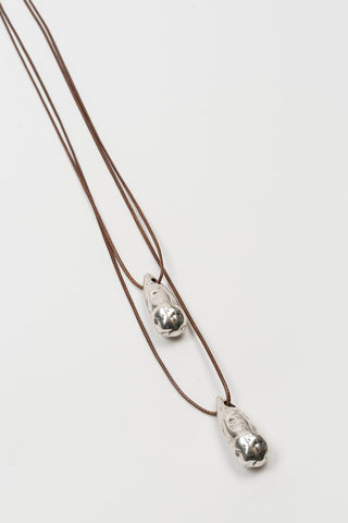 Luneria Silver necklace brown cord