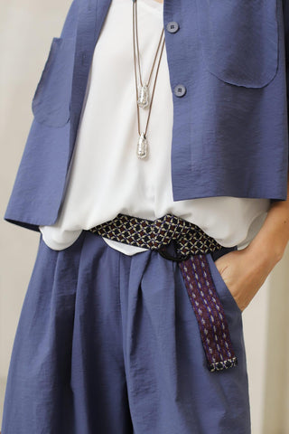 Cinto Aserin, estampado bordô