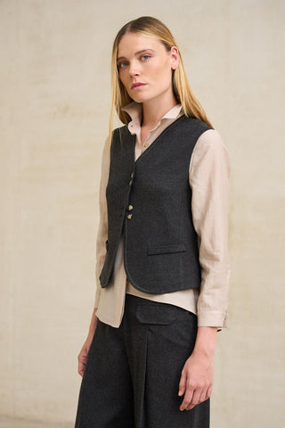 Chaleco Tudor gris marengo