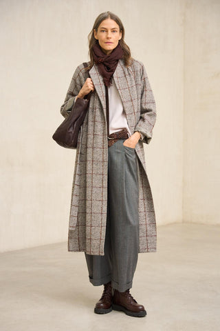 Esloria grey checked coat